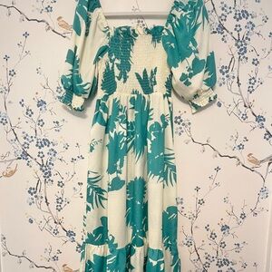 Green Floral Maxi dress